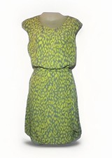 Signature Robbie Bee Womens Sheath Belted Dress Petite 4 Gray Yellow Printed