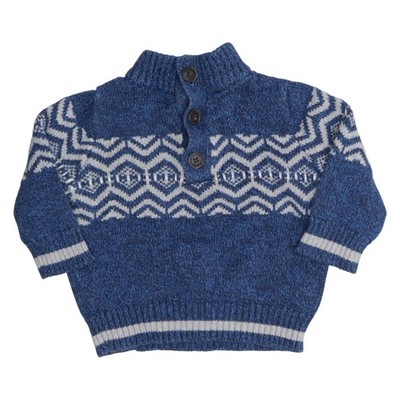 OshKosh B'gosh, Strickpullover, Größe: 74, Blau/Grau, Baumwolle, Sonstiges #mCx