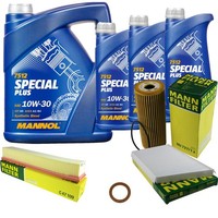 Inspektionspaket Filterset 8L Mannol 10W-30 FüR Mercedes W203 C 200 Kompressor