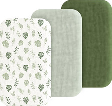 Muslin Bedside Sleeper Bassinet Fitted Sheets, 3 Pack Cotton Baby Sheet for Boys