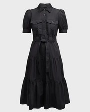 Derek Lam 10 Crosby Buffy Midi Utility Dress Navy Cotton Stretch Sz 4 NWT  $425