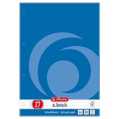 Herlitz School A4 Notepad FSC Mixed Type 27, 1 Design, 50 Sheets
