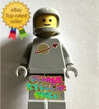 New LEGO Classic Spaceman L. Grey Astronaut Minifigure Custom Helmet