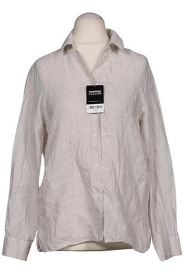Massimo Dutti Bluse Damen Oberteil Hemd Hemdbluse Gr. 36 Leinen Beige #mtojcjm