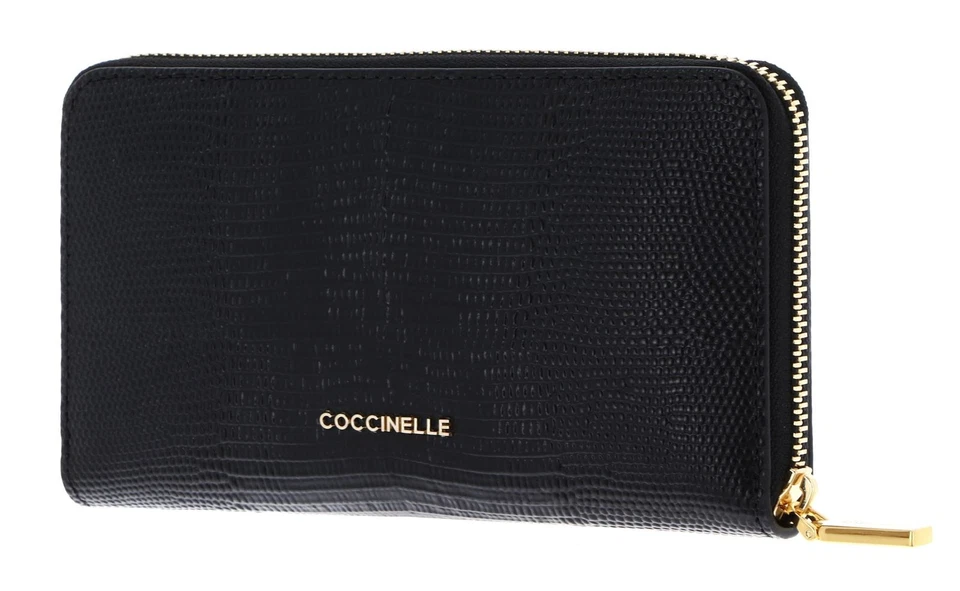 COCCINELLE porte-monnaie C-Me Lizard Wallet Noir - Photo 4/4