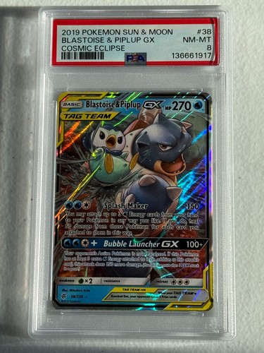Blastoise & Piplup-GX graded PSA 8 for sale on eBay