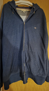GANT Herren Kapuzenjacke Blau 5XL Zip Hoodie mit Logo & Kapuze