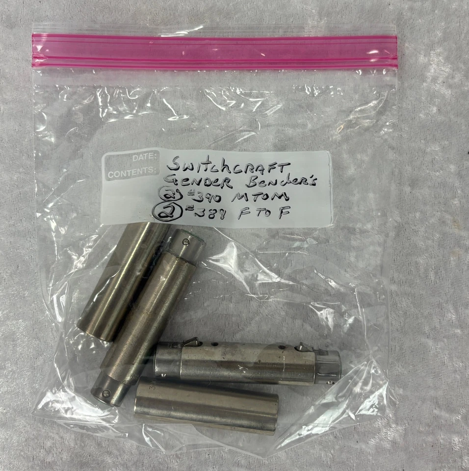 2 Pairs Switchcraft M to M and F to F adapters - Image 2 of 4