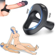 Triangle Cock Ring Vibrator Penis Vibrating Delay Ejaculation Sex Toys for Men