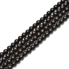 Natural Black Sandalwood Smooth Round Beads 6mm 8mm 10mm 12mm 15.5" Strand
