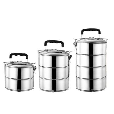 Edelstahl Bento Mittagessen Behälter Luftdicht Deckel für Arbeiter Camping Reisen
