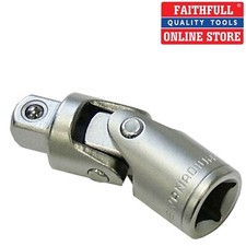 Image of UNIVERSAL JOINT CV 1/2" SQUARE SOCKET DRIVE 90° ANGLE CHROME, FAITHFULL UJ12