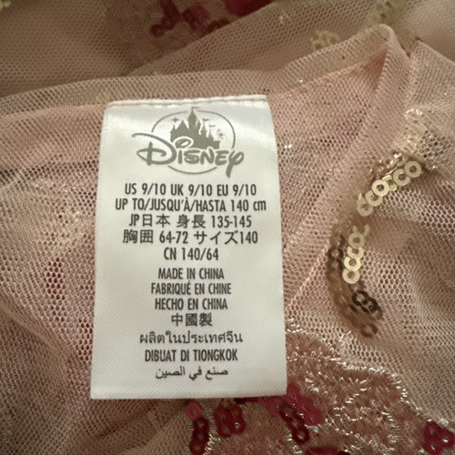 Disney Beauty & The Beast Princess Belle Sequin Rose Dress Pink Girls Sz 9-10 - Picture 4 of 10