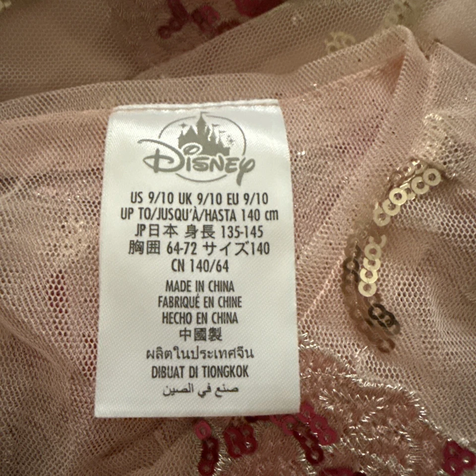Disney La Bella y la Bestia Princesa Bella Lentejuelas Rosa Vestido Niñas Talla 9-10 Foto 4 de 4