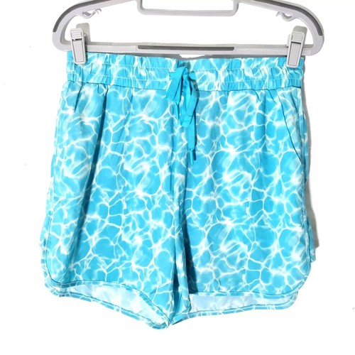 Buff Bunny Shorts Medium Blue Nautical Water High Rise Drawstring Pockets Lined - 第 1/12 張圖片