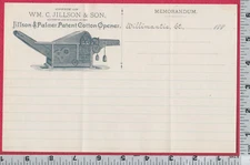 0531 William C. Jillson & Palmer cotton opener machine letterhead Willimantic CT