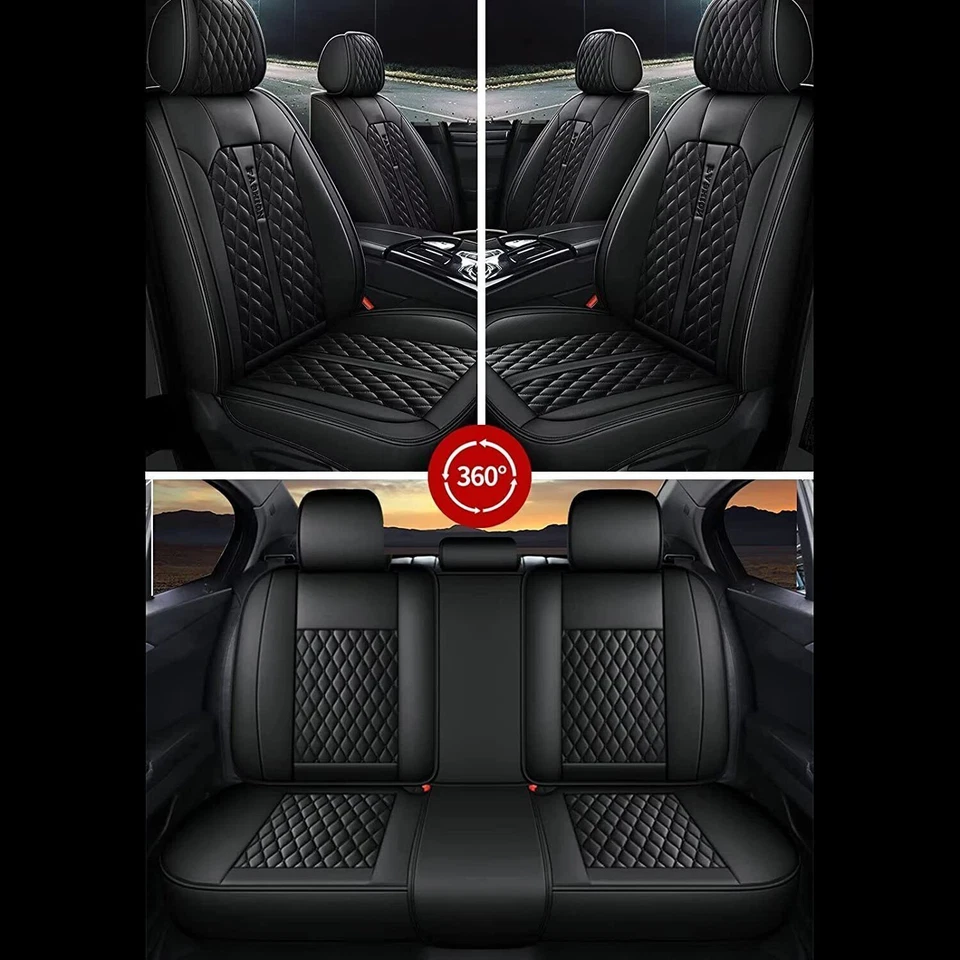For Volkswagen Tiguan 2009-2023 Car 5-Seat Cover PU Leather Seat Covers Cushions - Image 3 of 4