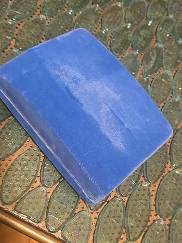 VINTAGE BULOVA FIFTH AVENUE NEW YORK PRESENTATION BOX WATCH CASE BlLUE VELVET - Picture 7 of 9
