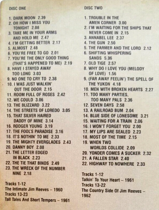 JIM REEVES: 6 ÁLBUMES CLÁSICOS + BONUS TRACKS Y SINGLES VOL. JUEGO CAJA CD 2,3 DISCOS. Foto 4 de 4