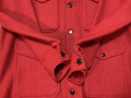 Vintage Pendleton Wool Hunting Lined Coat Jacket Game Pouch Made In USA Red L - Picture 9 of 22