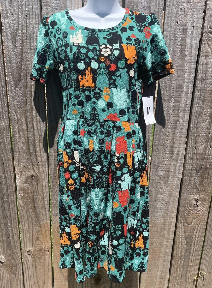 Lularoe Disney Snow White sz M Amelia Dress Pockets Princess