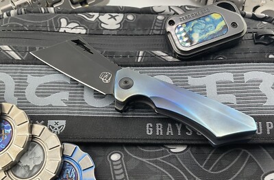 Something Obscene Company SOC Mini Nemley Burple Titanium Intergral Cleaver 20CV