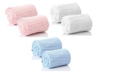 Baby Cellular Blanket 70 x 90cm Newborn Crib Buggy Pram 100 Cotton