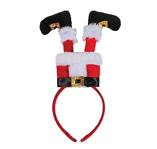 Piper K Adult Headband Black Velvet w/Christmas Bows Red  display picture 1