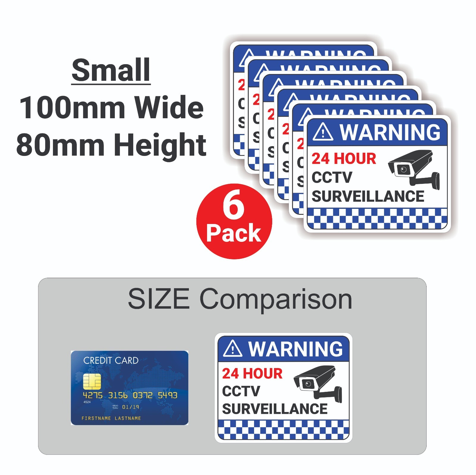 6-Pack CCTV Security Camera Warning Stickers – Waterproof & UV ...