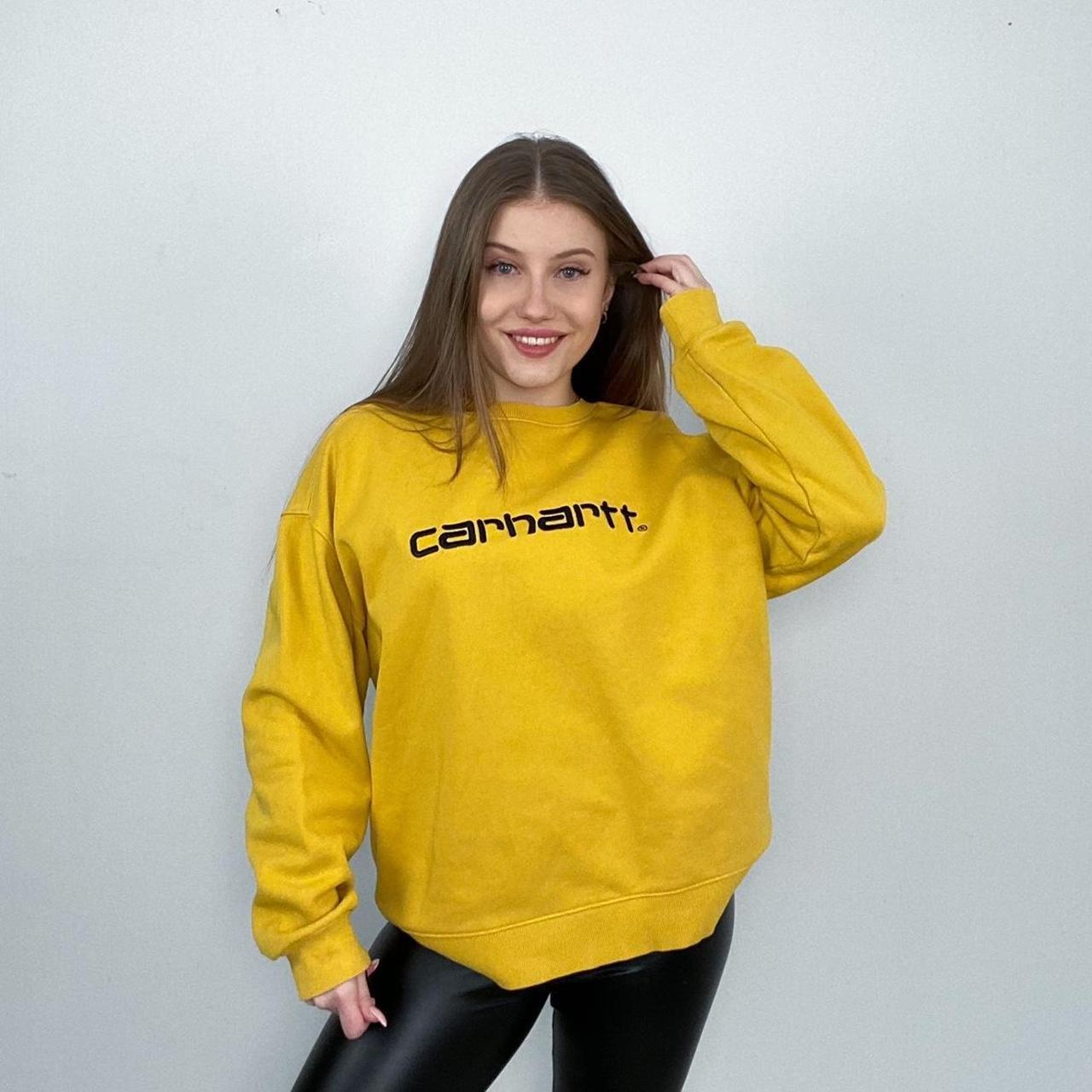 Carhartt WiP Sweatshirt Crewneck Spellout Mustard Yellow Medium M Womans. |  eBay