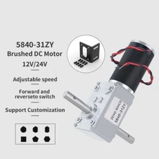 5840-31ZY Worm Gear Self-locking Motor DC 12V 24V Double Long Shaft Diameter 8mm