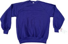 NWT Vintage 90s JERZEES Blank Purple Crewneck Sweatshirt XL VTG USA Made NOS