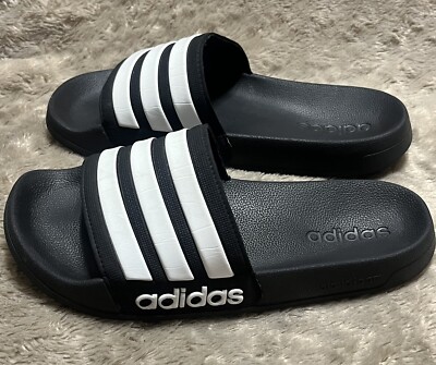 Adidas Adilette Shower Slide Sandals Core Black Cloud White 