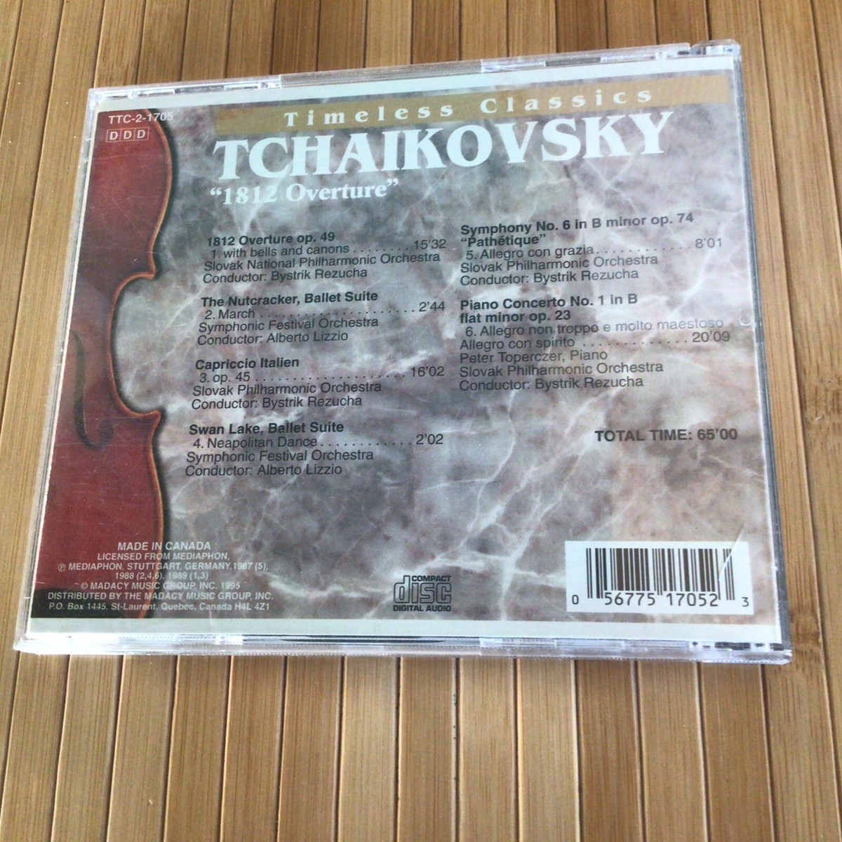 Tchaikovsky Timeless Classics CD 1812 Overture The Nutcracker Swan