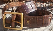 Y2k Calvin Klein Leather Weave W/ Riveting Belt Made In India Large 45 In. Long