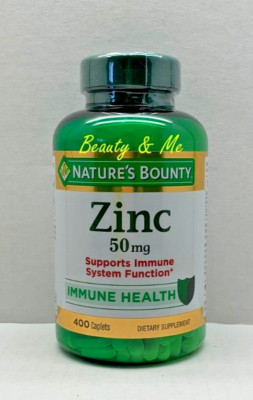 Nature's Bounty Zinc 50 mg 400 Tablets ** Supports Immune System Function **