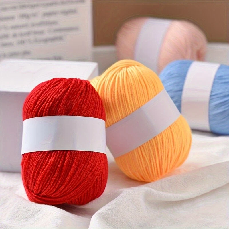 6 rollos 300 g de algodón suave leche 4 capas hilo de tejer anti-pilling tejido para bufanda Foto 2 de 4
