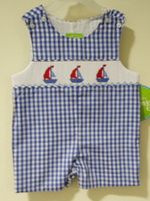 Neu mit Etikett Classic Whimsy gesmokter Segelboote Shortall/Jon Jon Jungengröße 3 Monate