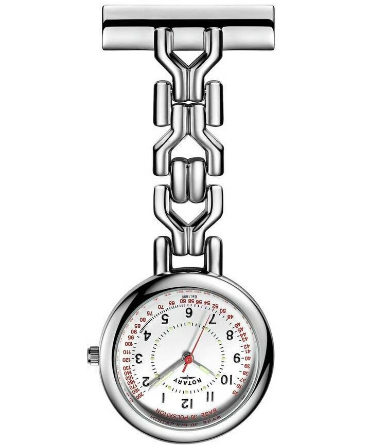 Rotary Nurses Stainless Steel Silver Fob Watch LP03616 18