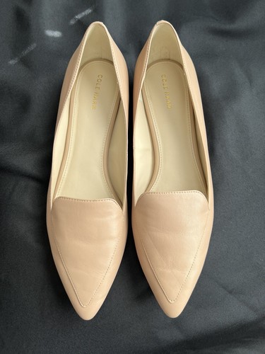 Cole Haan Beige Grand Os Slip On Pointy Toe Loafer Shoes Size 10 B - Picture 2 of 15