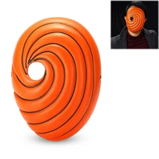 Naruto Akatsuki Tobi Uchiha Mask Helmet Anime Costume Prop Size 9.5" x 6.5"