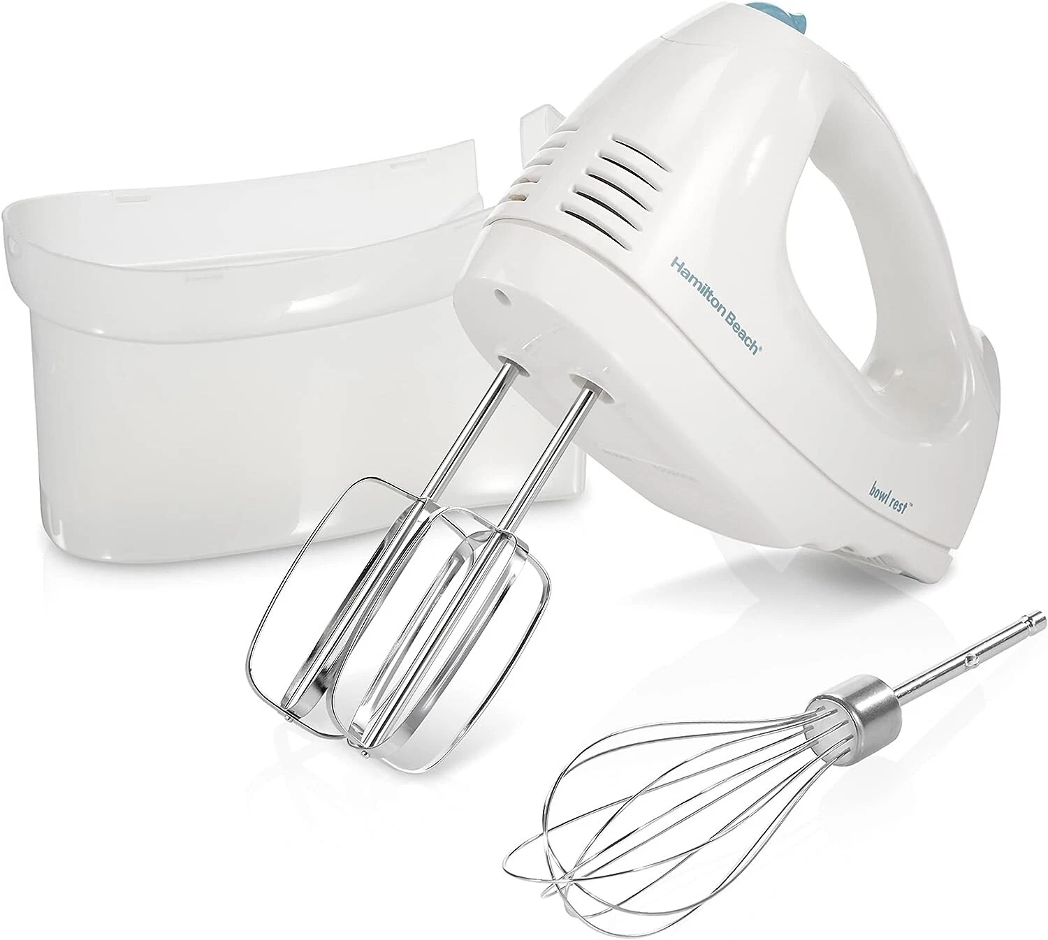 Hamilton Beach 6-Speed Electric Hand Mixer with Whisk Traditional Beaters Snap