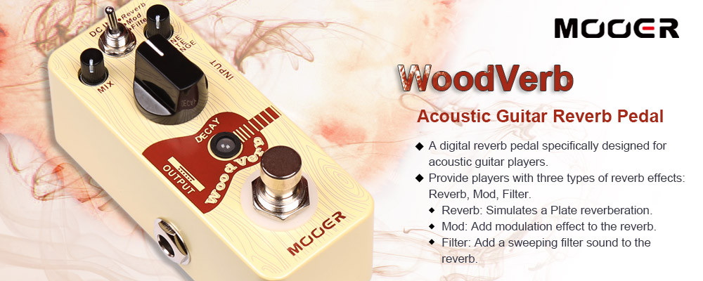 Mooer Woodverb Acoustic Guitar Reverb Micro Guitar Effects Pedal