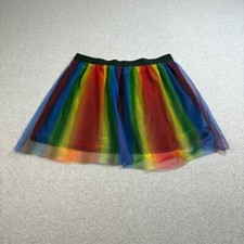 Rainbow Tutu Skirt Woman 2XL Mardi Gras Costume Fairy Running Pride Month Sheer