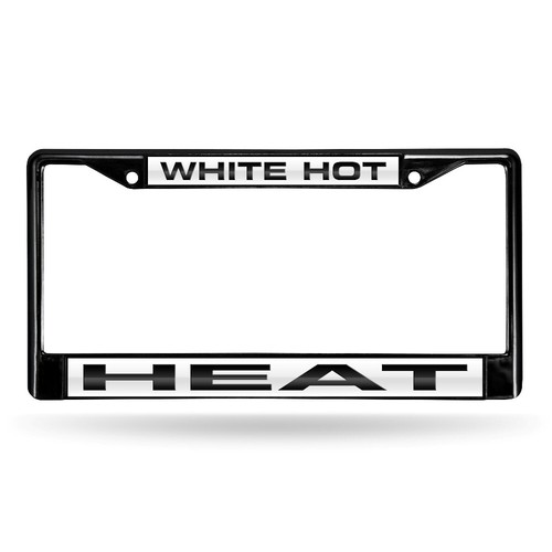 Miami White Hot Heat NBA Black Metal Laser Cut License Plate Frame - 第 1/6 張圖片
