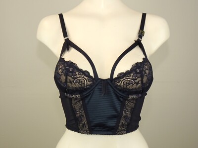 Dita Von Teese Y53945 Madame X Longline Unlined Underwire Bra US Size 32 D