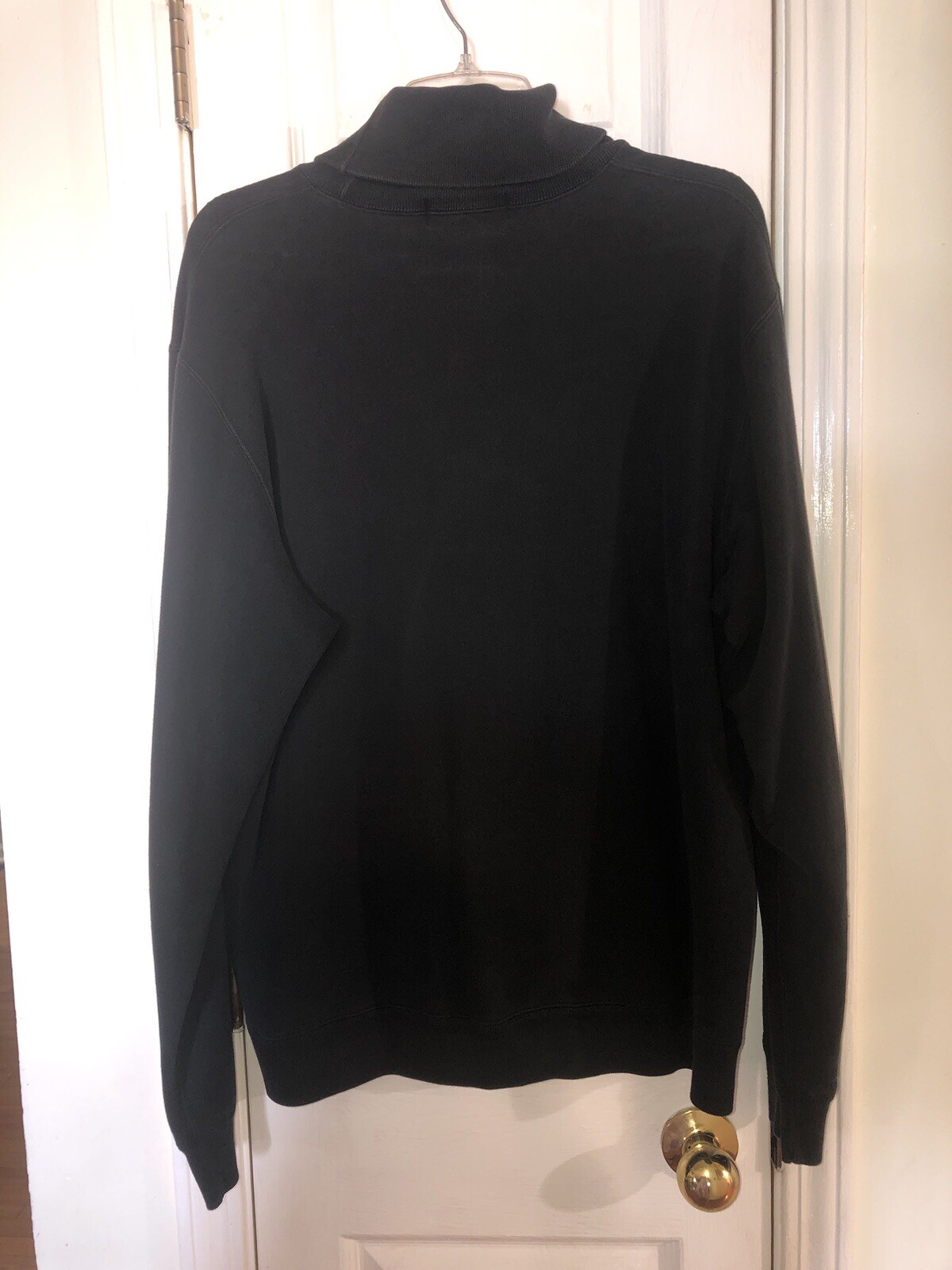 VINTAGE Polo Ralph Lauren Felpa Uomo Grande Nero Girocollo Rigato Pony RL