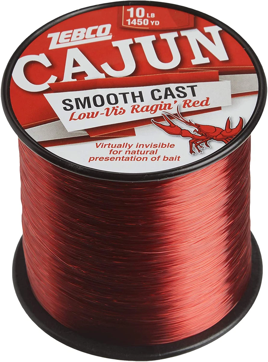 Zebco Cajun Line Smooth Cast Fishing Line, Low Vis Ragin' Red