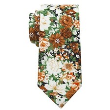 Men's Cotton Printed Floral Neck Tie Skinny Tie Big Floral Pattern