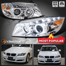 Fits 2006-2008 Bmw E90 323i 335i 3 Series Led Halo Projector Headlights 06 07 08